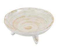 EXAOMBLE Crude Pottery Small Dip Dish with Smooth Surface and Light Weight, Round White Appetizer Plate for Home Serving Sauce Or Nibbles