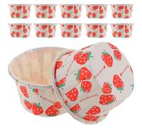 EXAOMBLE Decorative Baking Cups Paper Baking Cups Lovely Strawberry Patterns 100 Pcs Practical One-time Design Cupcake Liners and Dessert for Party Use