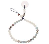 EXAOMBLE Detachable Jade Stone Pendant Phone Chain with Chinese Style Shoushan Beads Lightweight Wrist Lanyard Strap for Mobile Phones Cameras Keys Anti-lost Accessory for Travel Office