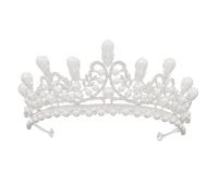 EXAOMBLE Diamond Pearl Crown Bridal Crown Silver Alloy with Rhinestones and Imitation Pearls Fine Workmanship Not Fade Elegant and Gorgeous Headdress for Women Special Occasions and Party