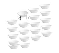 EXAOMBLE Disposable Pet Food Bowls Set with Black Holder Biodegradable Paper Cat and Dog Feeding Bowls for Travel and Outdoor Use