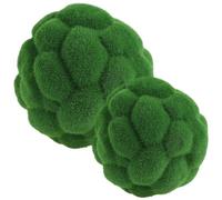 EXAOMBLE DIY Window Decor 2Pcs Simulation Moss Ball Faux Moss for Home and Event Decoration