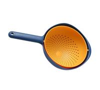 EXAOMBLE Double-Layer Kitchen Drain Basket Plastic Filter Strainer for Fruits Vegetables with Quick Drainage and Utensil Storage Space-Saving Sink Colander for Indoor and Outdoor Use