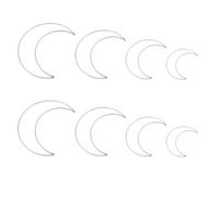 EXAOMBLE Dream Catcher Rings Moon-shaped Silver Iron 8pcs for DIY Craft, Smooth and Not Easily Broken, 4 Sizes Craft Rings for Dream Catchers and Wedding Wreath Hoops
