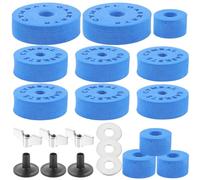 EXAOMBLE Drum Cymbal EVA Pads Set Blue Non-slip Lightweight Cymbals Accessories for Drum Kits Replacement Gaskets Preventing Metal Collisions and Enhancing Sound Performance