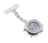 EXAOMBLE Electronic Digital Nurse Fob Watch with Alarm Timer Silver