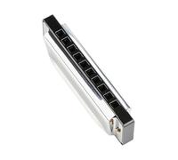 EXAOMBLE Electroplated Harmonica Key of C for Beginners and Adults Stainless Steel Blues Harp with Abs Core Compact Mouth Organ for Students and Musical Practice