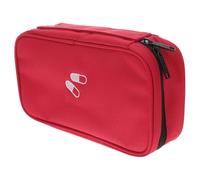 EXAOMBLE First Aid Bag Outdoor Pouch Oxford Polyester with Inner Mesh Pockets Handle for Travel Camping Items Sorting Storage (red)