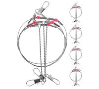 EXAOMBLE Fishing Rig Connection Wire Leader Rigs 5Pcs Saltwater Sea Fishing Balance String for Beginner and Experienced Anglers