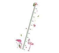 EXAOMBLE Flamingo Height Chart Wall Decal Removable Growth Sticker for Boy Girl Bedroom Nursery Smooth Surface Self-Adhesive Art Decor with Measuring Scale