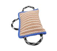 EXAOMBLE Flax Dog Bite Pillow Tug with Handles for Puppy Training and Interactive Play Wear Resistant Chew Pillow for Professional Canine Skill Development Lightweight and Portable Training