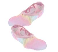 EXAOMBLE Girl Ballet Shoes Soft Sole Breathable Dance Flats for Gymnastics Flexible Lightweight Dance Class Footwear Fit Pink
