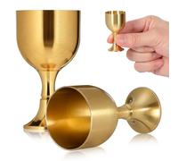 EXAOMBLE Glass Chalice 2Pcs Brass 3×5.5Cm Multi-Function Cup for Buddhist Worship and Temple Decoration