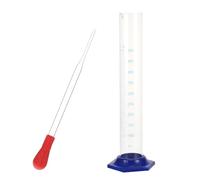 EXAOMBLE Glass Graduated Cylinder 2Pcs 500Ml Laboratory Measuring Tool Droppers for Chemistry and Scientific Testing Random Style