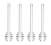 EXAOMBLE Glass Honey Stir Stick 4Pcs Syrup Stirrer for Coffee Tea and Jam Mixing