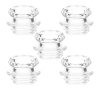 EXAOMBLE Glass Knob Top Replacement round Glass Percolator Spare Part 5pcs with Comfortable Grip, Reduces Noise for Coffee Pot Filter and Espresso Machine for Household Kitchen and Daily