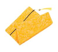 EXAOMBLE Golden Fabric Bible Book Bag with Zipper Tassel Protective Organizer Pouch for Prayer Books and Stationery Classic Travel Storage Case for Scriptures and Art Supplies