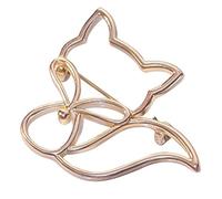EXAOMBLE Golden Hollow Fox Brooch Pin for Women Alloy Animal Decorative Lapel Pin with Delicate Design for Handbags and Hats Accessories