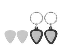 EXAOMBLE Guitar for Keychain with Stainless Silicone Holder Pick A Steel, Protects Picks and Serves as A Fashionable Accessory Black Daily Practice and Live Performances