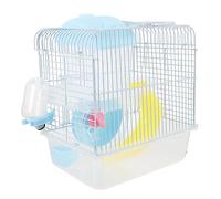 EXAOMBLE Hamster Cage Wire Cage for Rat Double-layer Villa 23x17x33cm Blue Suitable for Small Pets and Dwarf Hamsters