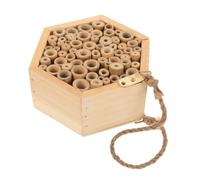 EXAOMBLE Handmade Wooden Bee House Multi Use Insect Nest for Garden Hanging Enhancing Outdoor Aesthetics Promotes Biodiversity Balanced Ecosystem