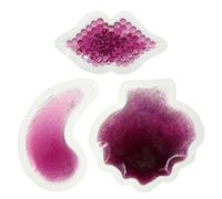 EXAOMBLE Hot Cold Gel Pack PVC Material, Lips-Shaped Design 3pcs Soothing Gel Reusable Ice Pack for Facial Relief for Eyes and Lips for Health Fairs and Hospitals