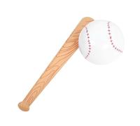 EXAOMBLE Inflatable Baseball Bat Set Yellow Wood Grain White Ball for Sports Party Favors Themed Celebrations and Outdoor Fun for All Ages