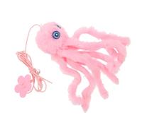 EXAOMBLE Interactive Cat with Bell Springy Octopus Design for Indoor Cats Engaging Self Play and Training Fun Cartoon Door Hanging for Active Kittens Pink