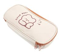 EXAOMBLE Large Capacity Canvas Pencil Case Portable Pen Storage Bag with Zipper for Organising Study Supplies, Reusable Stationery Pouch Suitable for Artists and Boys