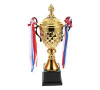 EXAOMBLE Large Metal Trophy Cup for Sports Awards and Competitive Events, Golden Classical Trophy Shape with Elegant Design, Versatile Recognition for Athletes in Running and Basketball