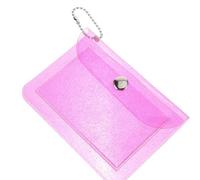 EXAOMBLE Lightweight Compact Wallet with Button Closure Design PVC Card Holder Small Coin Purse for Lipstick and Changes for Women for Shopping and Working Outdoor
