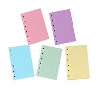 EXAOMBLE Loose Leaf Planner Refills A7 250 Sheets with Colored 6-Hole Pages and Plastic Dividers with Tabs for Academic and Office Organizers