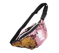 EXAOMBLE Mermaid Sequin Waist Bag for Women Crossbody Bag Adjustable Belt Sequin Pouch for Travel and Sports