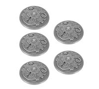 EXAOMBLE Metal Decorative Button Fasteners 5Pcs 32Mm Alloy Screw Back for Leather Crafting and Purse Closures