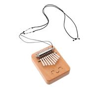 EXAOMBLE Mini Wood Kalimba Thumb Piano 9-key Compact and Portable Finger Instrument with Adjustable Necklace and Convenient Hanging Hole, Classic Small Musical Instrument for Beginners