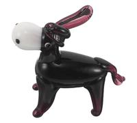 EXAOMBLE Miniature Glass Donkey Figurine with Lifelike Details and Versatile Decor Accent, Black Cartoon Animal Sculpture for Bookshelf or Coffee Table Display, Modern Chic Collectible