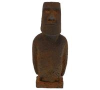 EXAOMBLE Moai Statue Ornaments Decorative Statue Moai Figurine Unique Artistic Heritage for Study Room Tea Room Synthetic Resin Light Brown