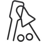 EXAOMBLE Modern Acrylic Toilet Guiding Sign for Wall Or Door Use, 3d Design with Black Finish, Resisting Fading and Wear, Bathroom Sign for Restroom Identification