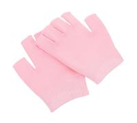 EXAOMBLE Moisturizing Hand Gloves for Women 1 Pair Pink Knit Fabric and Gum Dipping Material Easy to Clean Spa Supplies and Hand Care Gloves