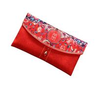 EXAOMBLE Money Holder Fabric Bag Red Envelope Chinese Style Multipurpose for Wedding Party Cash Card Jewelry Pouch Marriage Couple Anniversary