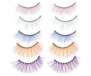 EXAOMBLE Natural Fake Eyelashes with Natural Effect 5 Pairs Simulation Material False Lashes and Highlight Appearance for Prom and Home Personal Use