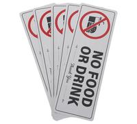 EXAOMBLE No Eating Drinking Prohibition Stickers 5 Count Workshop Safety Signs for Indoor Walls and Public Spaces