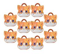EXAOMBLE Paper Treat Boxes Lovely Unique with Handle 10pcs Cat Shape Foldable Paper Candy Boxes for Wedding and Banquet Packaging