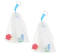 EXAOMBLE Pe Face Cleansing Foaming Nets and Exfoliate Skin White 2pcs for Soap with Easy to Carry Small Bags, Soap Saver Pouches to Make Bubbles at Home
