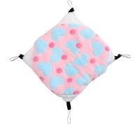 EXAOMBLE Pet Bed in Warm Plush for Small Animals for Hanging Double Layer with Good Load-bearing Capacity and Loving Heart Printed Style for Guinea Pigs and Other Pets