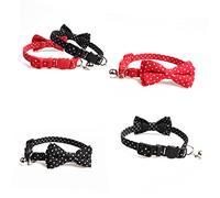 EXAOMBLE Pet Bow Tie Collar with Bell Cloth Neck Ring for Dogs and Cats Stylish Dot Design Comfortable Fit Pet Accessory for Photo Props and Daily Wear