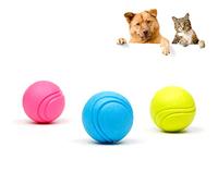 EXAOMBLE PET Chew Ball for Dogs Rubber Tennis Toy Sound 4.5cm Dog Toothbrush Ball for Teeth Cleaning and Training for Puppies and Chewing Play Random Color