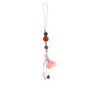 EXAOMBLE Phone for and Crystal Aventurine Pendant with Chain Watermelon Delicate Pink Jade Agate Stylish Phone Strap Short Holding Securely and Keeping Small Safe Cellphone Items