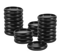 EXAOMBLE Plastic Loose Leaf Binder Discs and Rings 44Pcs 28Mm Black for DIY Planner and Document Binding