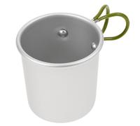 EXAOMBLE Portable Aluminium Alloy Lightweight Camping Mug with Folding Handle, Easy to Hold Outdoor Drinking Cup for Casual Place Settings and Traditional Place Settings